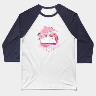 Beautiful sleeping unicorn hand drawn Baseball T-Shirt